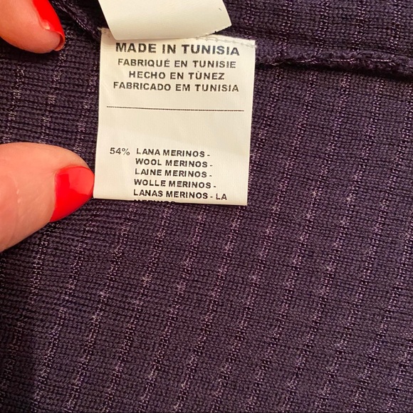 MISSONI SWEATER CARDIGAN PURPLE 3/4 SLEEVE Size 2 38 - Picture 8 of 9